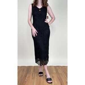 Vintage Lace Midi Dress Whimsigoth Dark Gothic Victorian Wedding Guest Formal